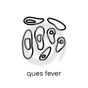 Ques fever icon. Trendy modern flat linear vector Ques fever icon on white background from thin line Diseases collection photo