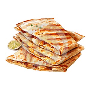 Quesadilla with Melted Cheese Stretching