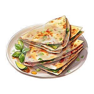 Quesadilla with Melted Cheese Stretching