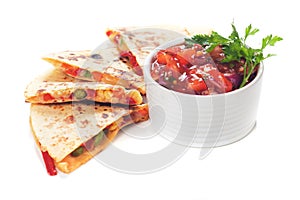 Quesadillas with cheese and vegetables