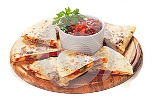 Quesadillas with cheese and vegetables