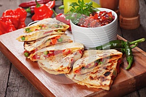 Quesadillas with salsa photo