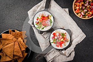 Queso blanco with Baked Tortilla Chips