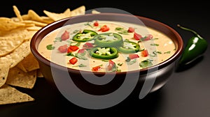 Queso Dip: Melted Cheese Delight with Tomatoes and Green Chilies