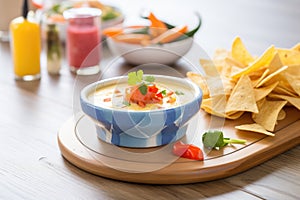 queso dip with a mix of cheddar and monterey jack photo