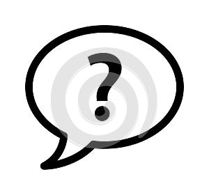 Question mark in speech bubble icon