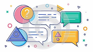 Question & Answer bubble chat form lines, triangles and particle style design. Illustration vector