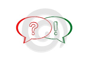 Question and answer bubble icon