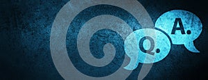 Question answer bubble icon special blue banner background
