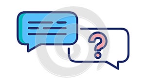 Question and Answer Chat Icon, vector design Generative AI