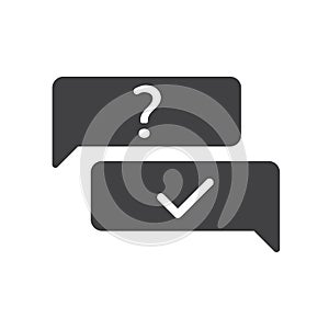 question answer chat vector icon