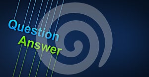 Question and answer concept on blue background, digital question mark background