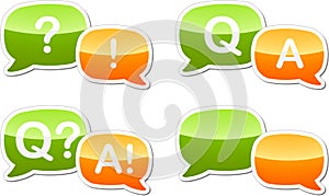 Question answer dialog speech illustration