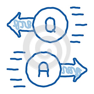 question answer doodle icon hand drawn illustration