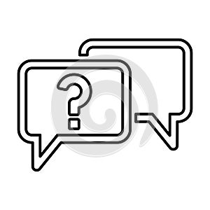 Question Answer Icon In Outline Style