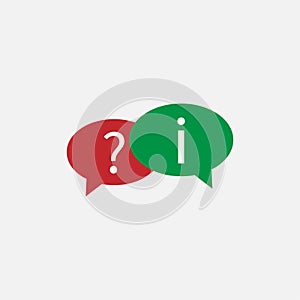 Question answer icon. Vector illustration, flat design