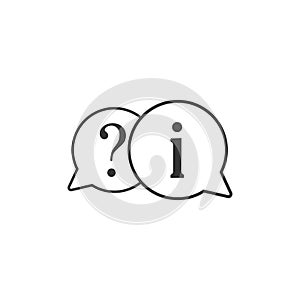 Question answer icon. Vector illustration, flat design