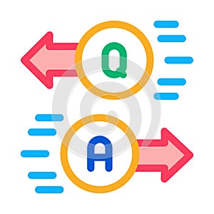 Question answer icon vector outline illustration