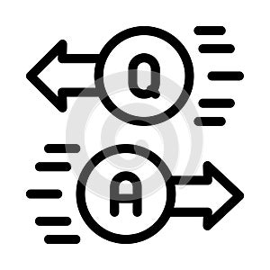 Question answer icon vector outline illustration