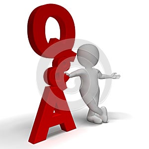 Question and Answer Q&A Sign And 3d Character Is Symbol For Supp photo