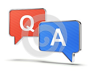 Question and answer speech bubbles
