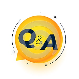 question answer web query concept with yellow chat bubble
