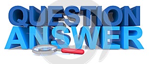 Question answer on white