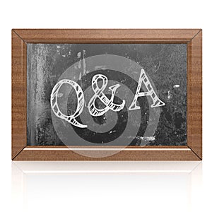 Question and answer written on blackboard