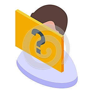 Question avatar icon isometric vector. Anonymous person