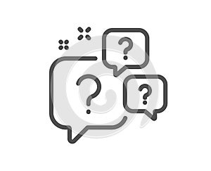 Question bubbles line icon. Ask help sign. Vector