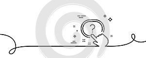 Question button line icon. Ask help sign. Continuous line with curl. Vector