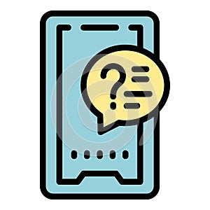 Question chat icon vector flat