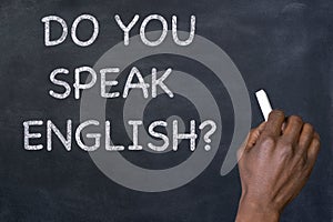 Question `Do you speak English?` on blackboard