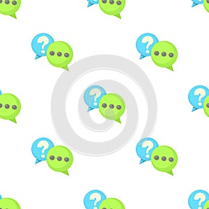 Question and exclamation speech bubbles pattern seamless vector
