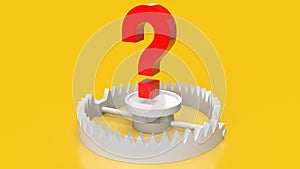 The Question on Bear trap for Business concept 3d rendering