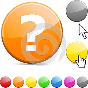 Question glossy button.