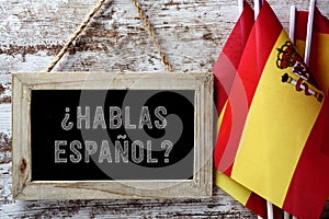 Question hablas espanol? do you speak Spanish? photo