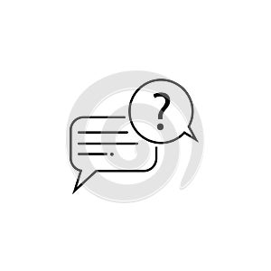 question icon, mark faq, line symbol on white background - editable stroke vector illustration