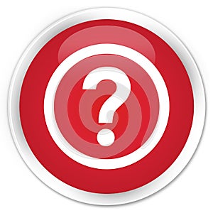 Question icon premium red round button