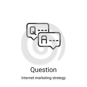 question icon vector from internet marketing strategy collection. Thin line question outline icon vector illustration. Linear