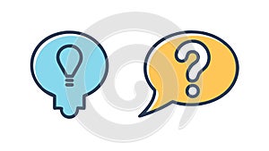 Question and Idea Bubble Icons Vector Set, vector design Generative AI