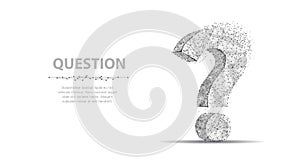 Question mark. 3d abstract vector illustration isolated on white background. Ask symbol.