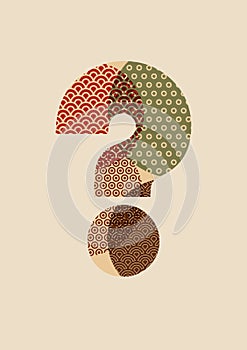 Question mark abstract geometric pattern poster. Retro vector illustration.