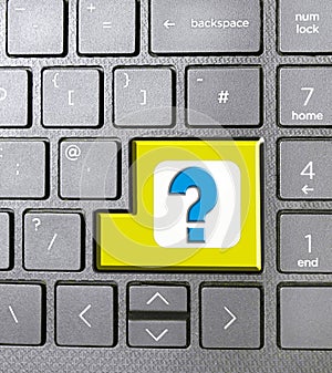 question mark ask sign icon computer communications typing keyboard keys cell phone