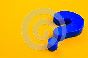 Question mark. Background with selective focus and copy space
