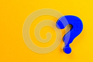 Question mark. Background with selective focus and copy space