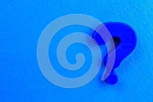 Question mark. Background with selective focus and copy space