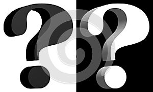 Question mark black and white twins