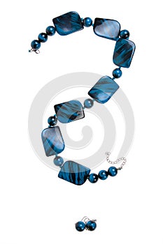 Question mark - blue necklace
