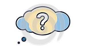 Question Mark in Blue Thought Bubble Vector, vector design Generative AI
